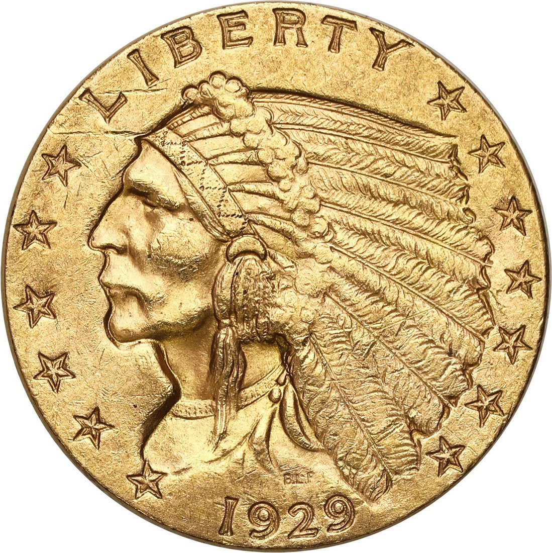 USA. 2 1/2 dolara 1929 INDIANIN - Filadelfia